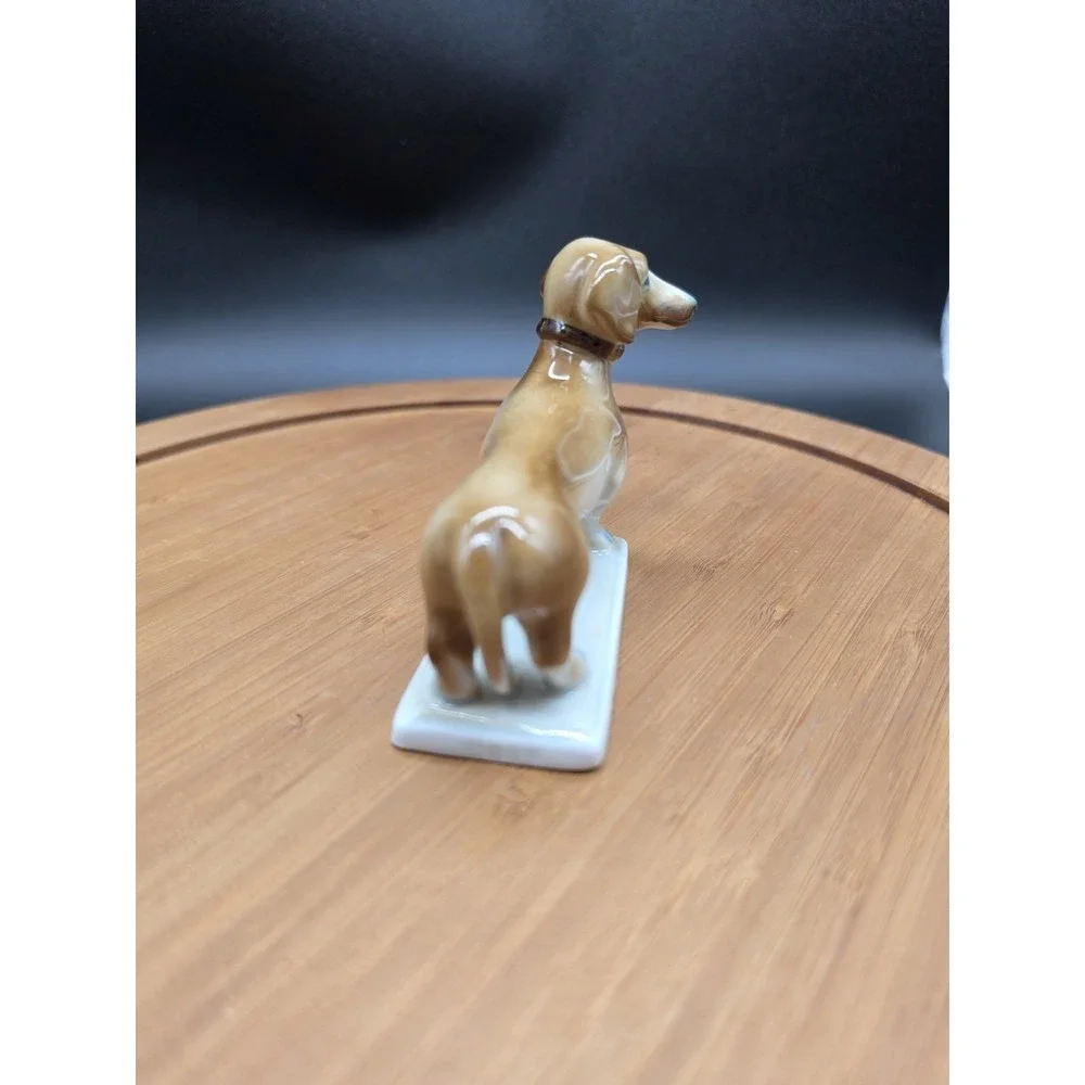 Zsolnay Hungary Hand Painted Porcelain Dachshund Wiener Dog Figurine